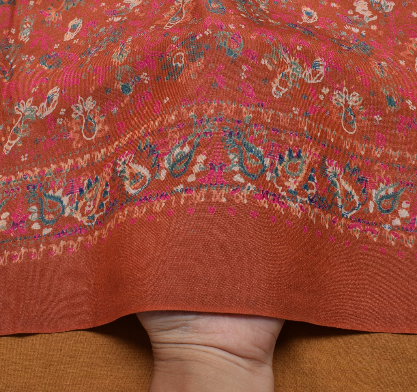 Sushila Vintage Indian Saree 100% Pure Silk Printed Floral Soft Craft Fabric