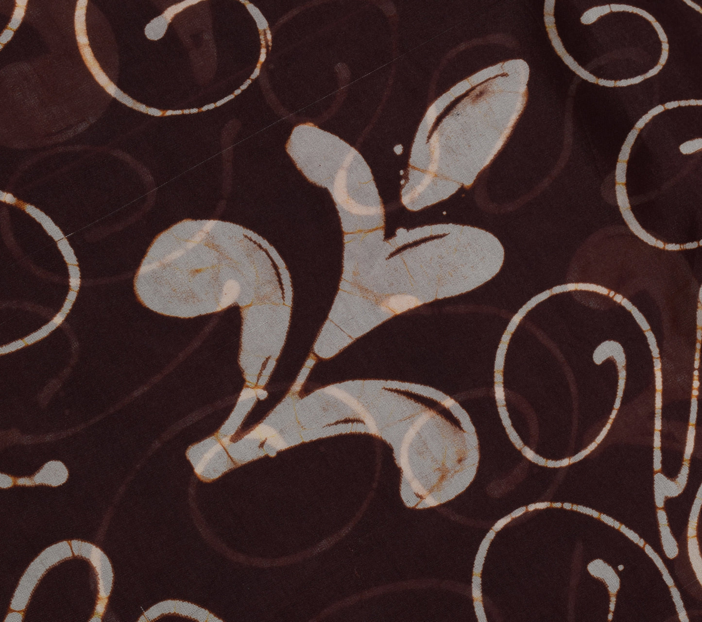 Sushila Vintage Dark Brown Saree 100% Pure Silk Printed Floral Soft Craft Fabric