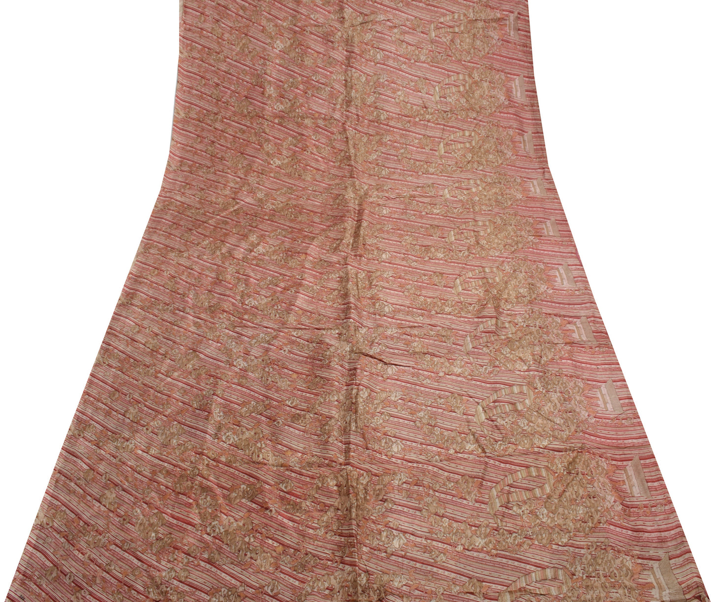 Sushila Vintage Indian Saree 100% Pure Silk Printed Soft Craft 5 Yard Fabric