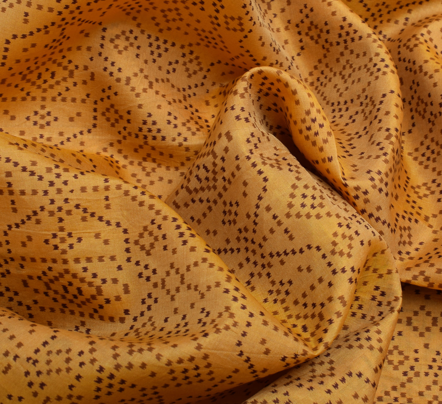 Sushila Vintage Light Brown Saree 100% Pure Silk Printed Soft Craft Sari Fabric
