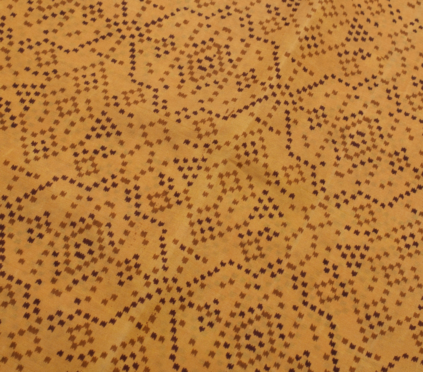 Sushila Vintage Light Brown Saree 100% Pure Silk Printed Soft Craft Sari Fabric