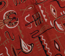 Sushila Vintage Maroon Saree 100% Pure Silk Printed Soft Craft 5 Yard Fabric