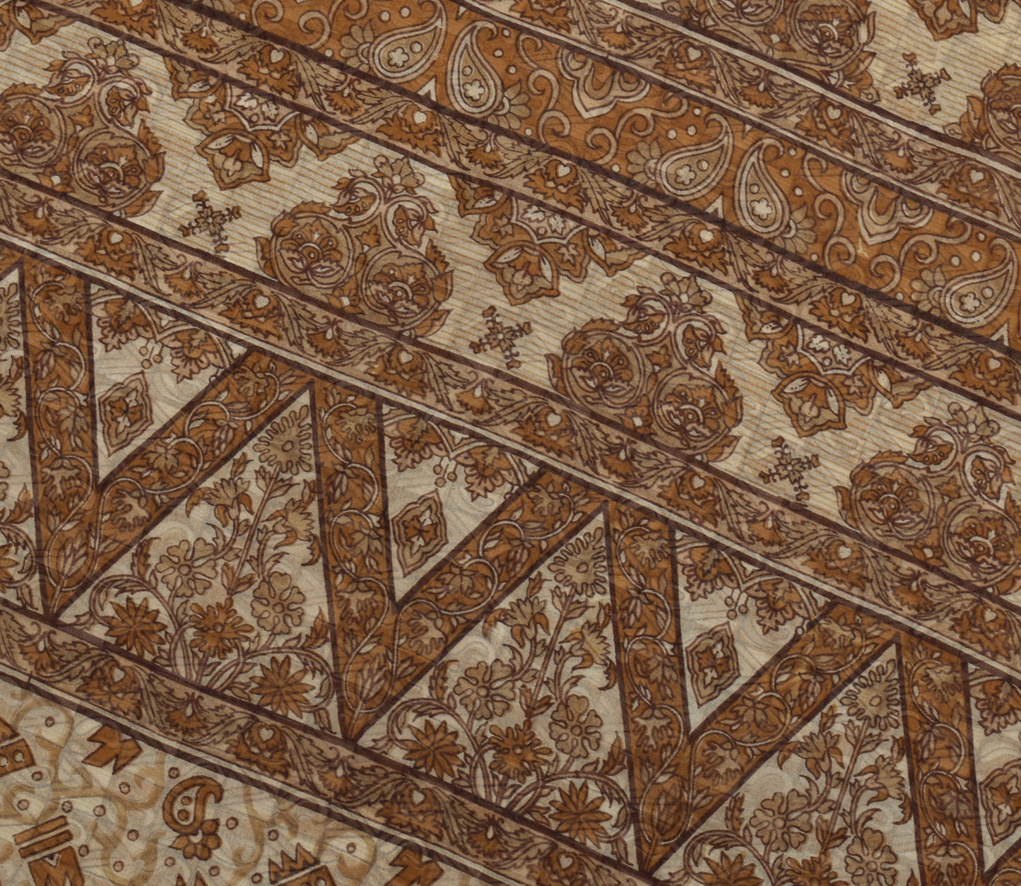 Sushila Vintage Indian Saree 100% Pure Silk Printed Floral Soft Craft Fabric