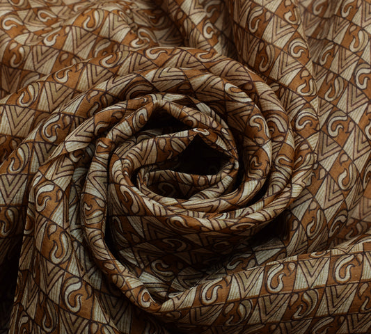 Sushila Vintage Indian Saree 100% Pure Silk Printed Floral Soft Craft Fabric