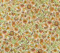 Sushila Vintage Cream Saree 100% Pure Silk Printed Floral Soft Craft Fabric