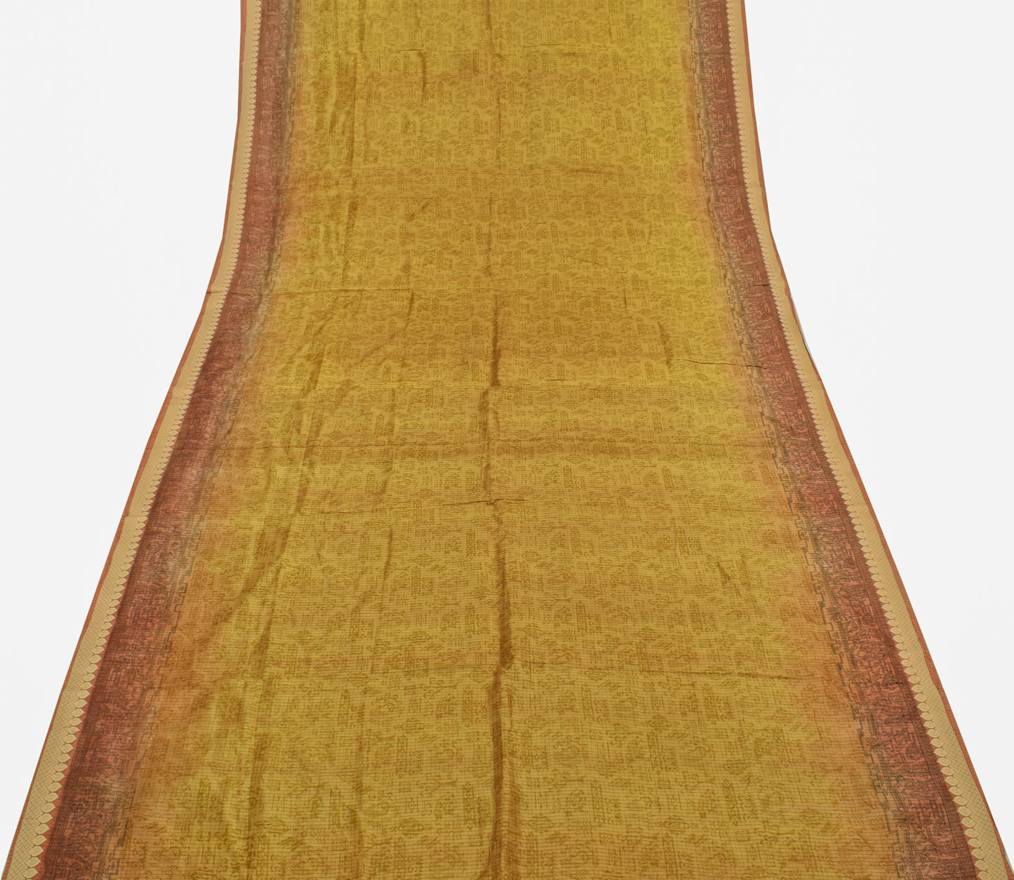 Sushila Vintage Green Saree 100% Pure Silk Printed Floral Soft Craft Fabric