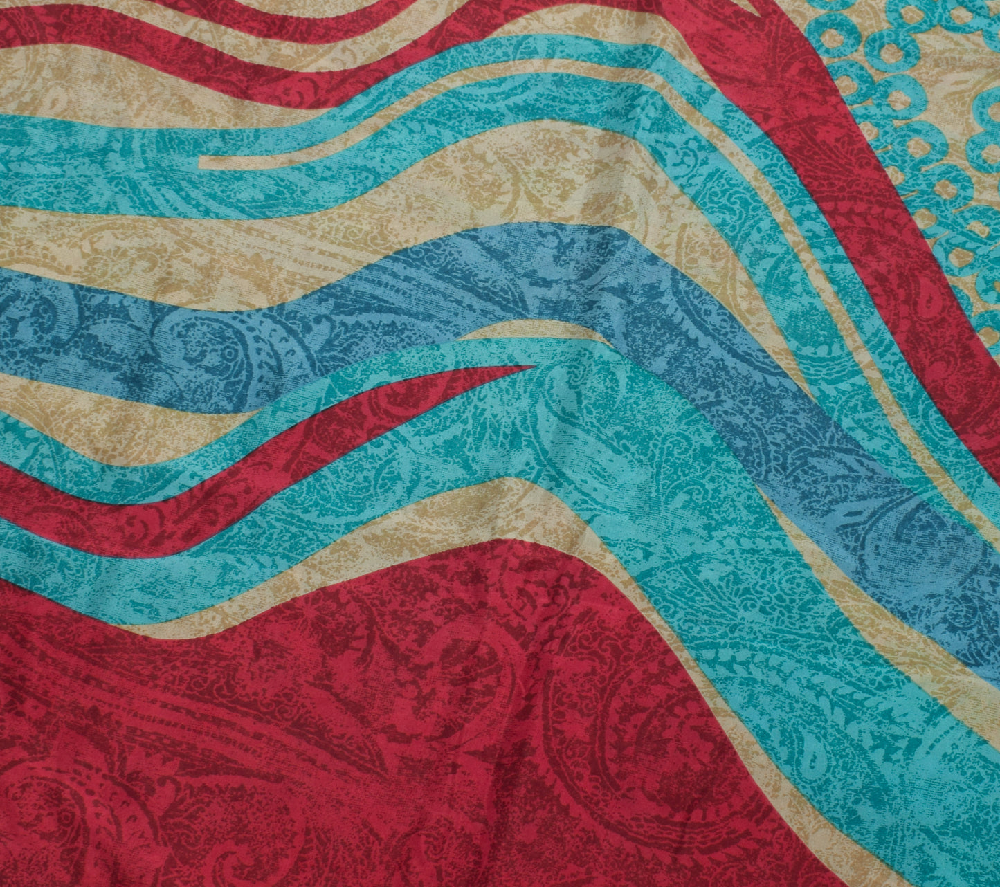 Sushila Vintage Multi-Color Saree  100% Pure Silk Printed Soft Craft Fabric