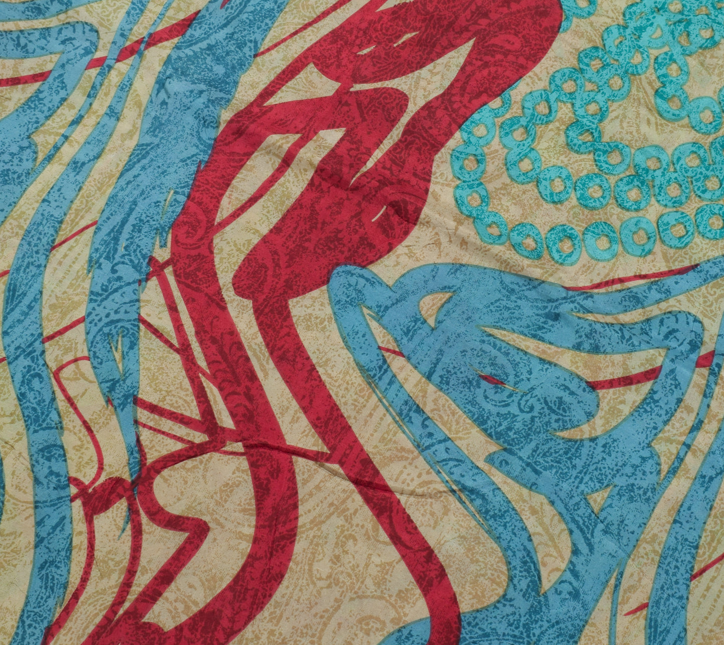 Sushila Vintage Multi-Color Saree  100% Pure Silk Printed Soft Craft Fabric