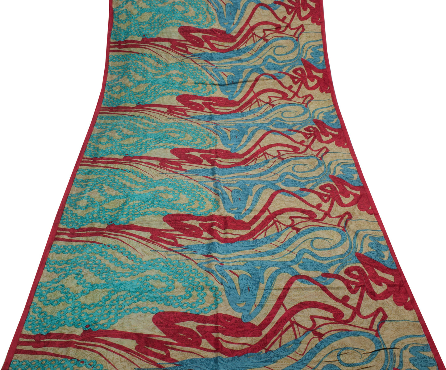 Sushila Vintage Multi-Color Saree  100% Pure Silk Printed Soft Craft Fabric