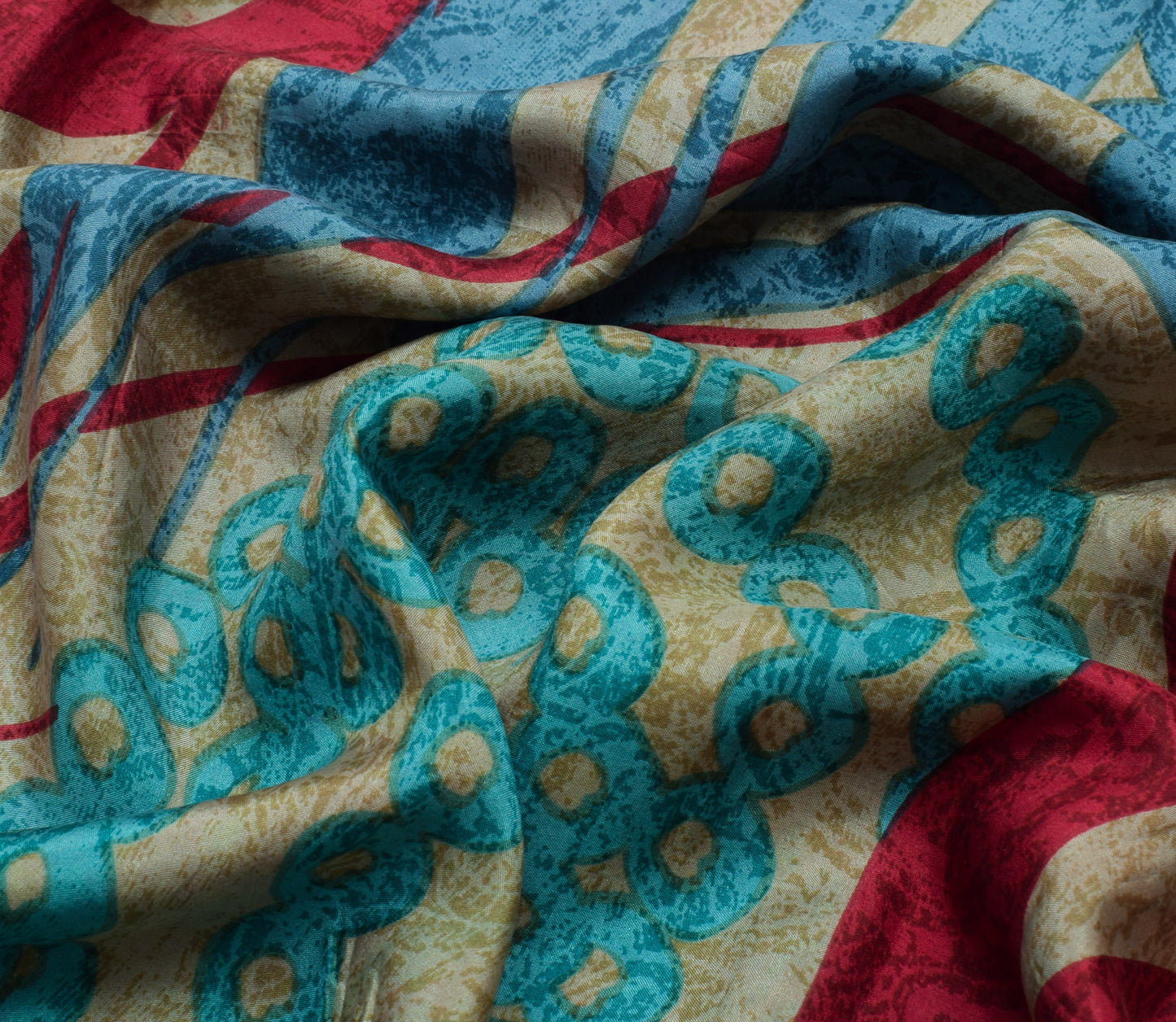 Sushila Vintage Multi-Color Saree  100% Pure Silk Printed Soft Craft Fabric