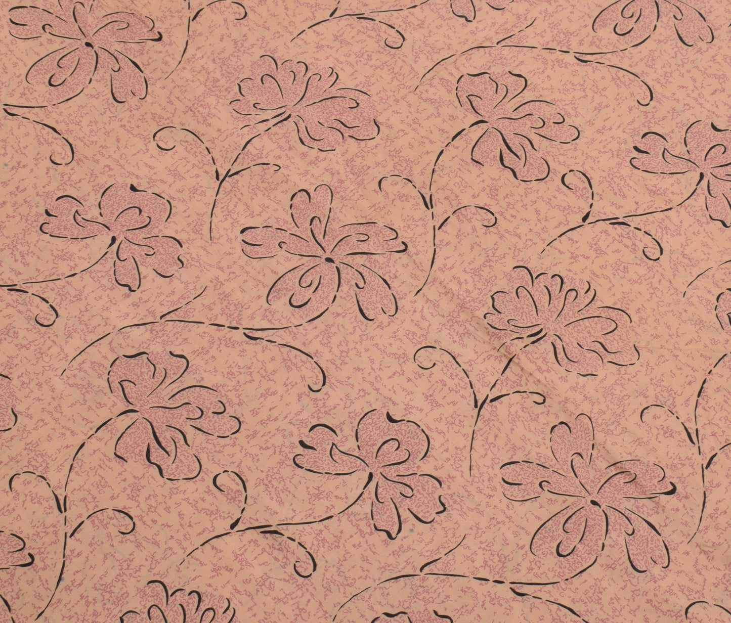 Sushila Vintage Indian Saree 100% Pure Silk Printed Floral Soft Craft Fabric