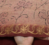 Sushila Vintage Indian Saree 100% Pure Silk Printed Floral Soft Craft Fabric