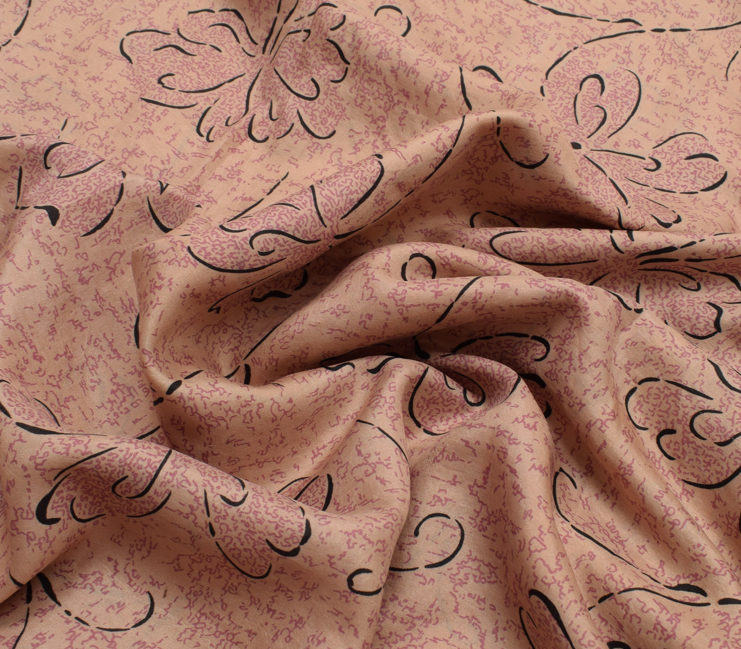 Sushila Vintage Indian Saree 100% Pure Silk Printed Floral Soft Craft Fabric