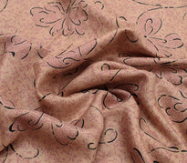 Sushila Vintage Indian Saree 100% Pure Silk Printed Floral Soft Craft Fabric