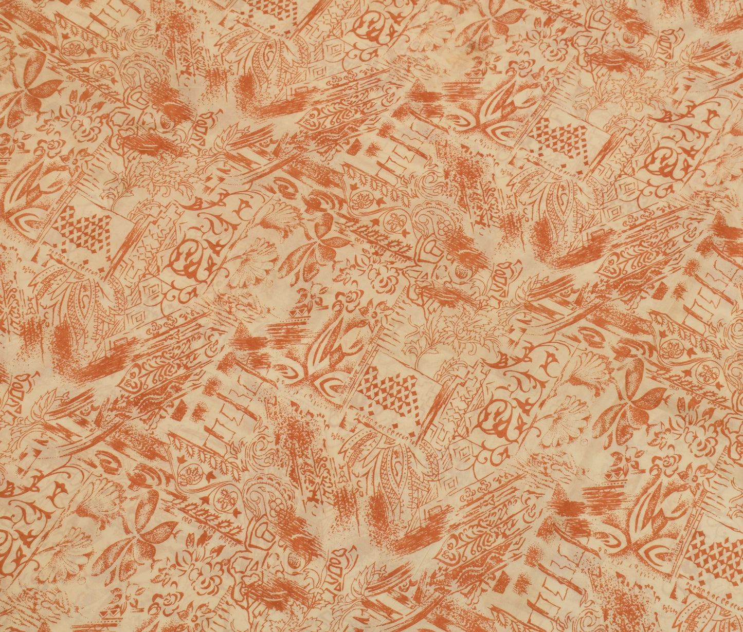 Sushila Vintage Cream Saree 100% Pure Silk Printed  Soft 5 YD Craft Fabric