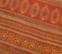Sushila Vintage Indian Saree 100% Pure Silk Printed Floral Soft Craft Fabric