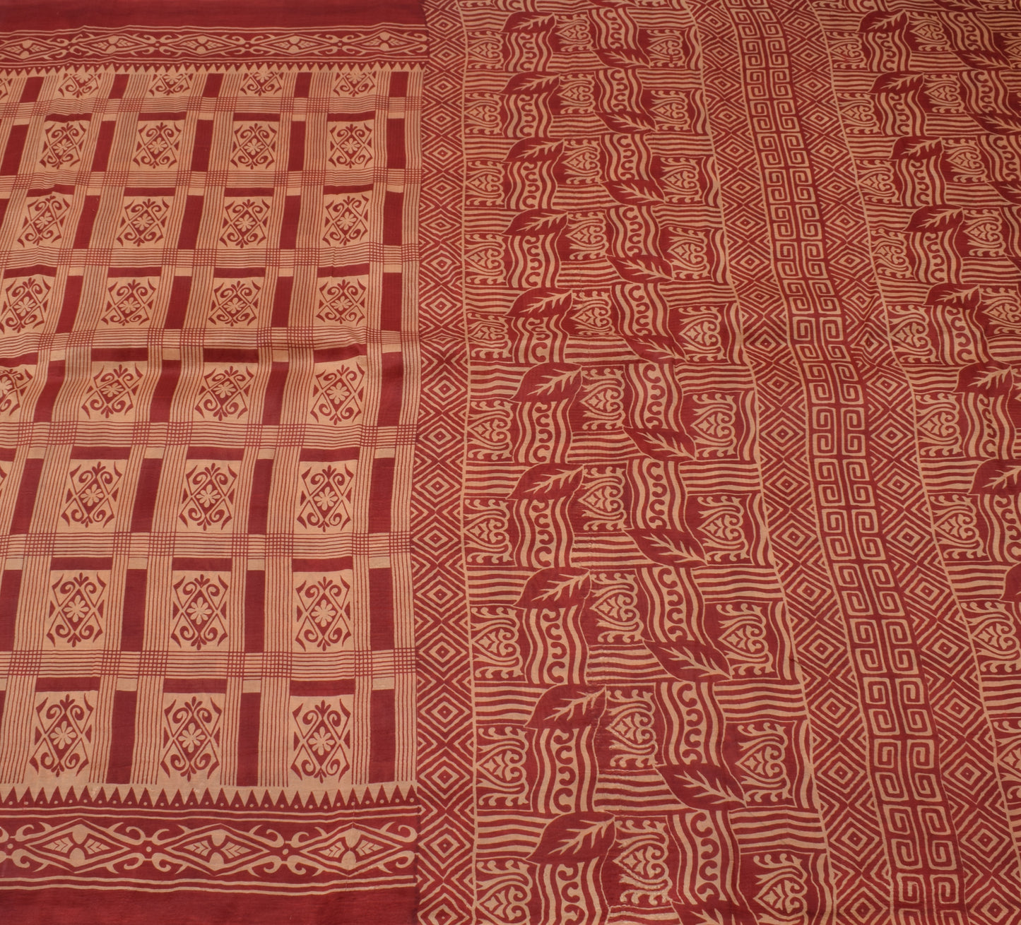 Sushila Vintage Indian Saree 100% Pure Silk Printed Floral Soft Craft Fabric