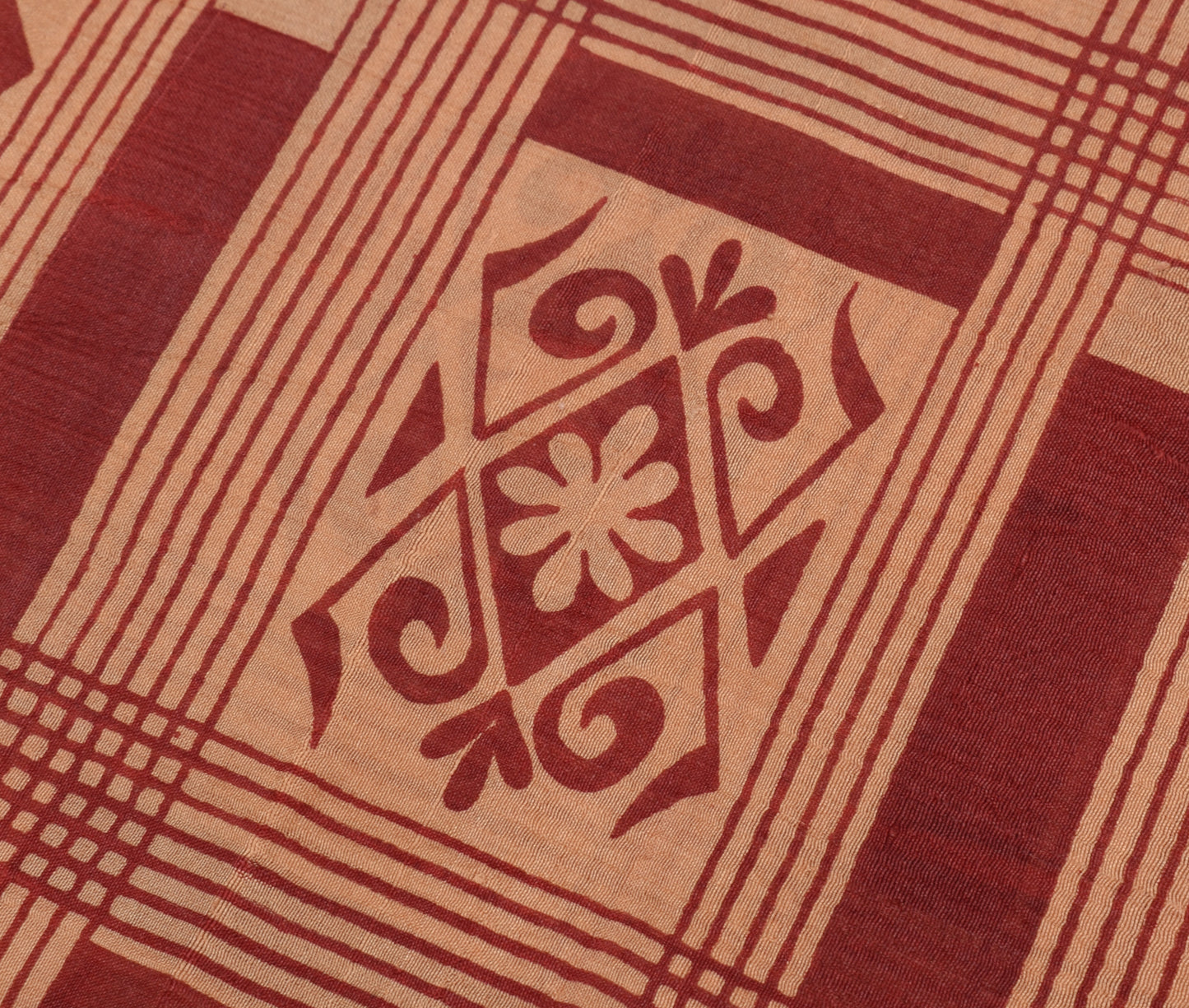 Sushila Vintage Indian Saree 100% Pure Silk Printed Floral Soft Craft Fabric