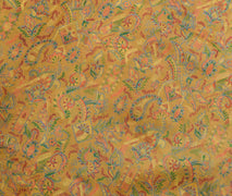 Sushila Vintage Green Saree 100% Pure Silk Printed Paisley Soft Craft Fabric