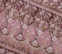 Sushila Vintage Indian Saree 100% Pure Silk Printed Floral Soft Craft Fabric