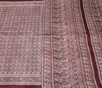 Sushila Vintage Indian Saree 100% Pure Silk Printed Floral Soft Craft Fabric