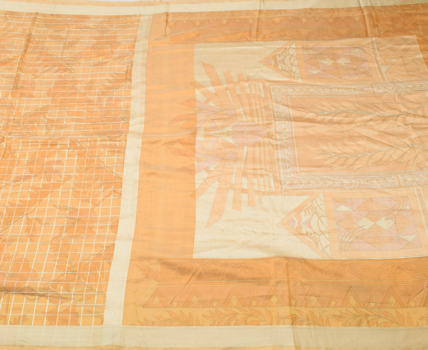 Sushila Vintage Indian Saree 100% Pure Silk Printed Soft Craft 5 Yard Fabric