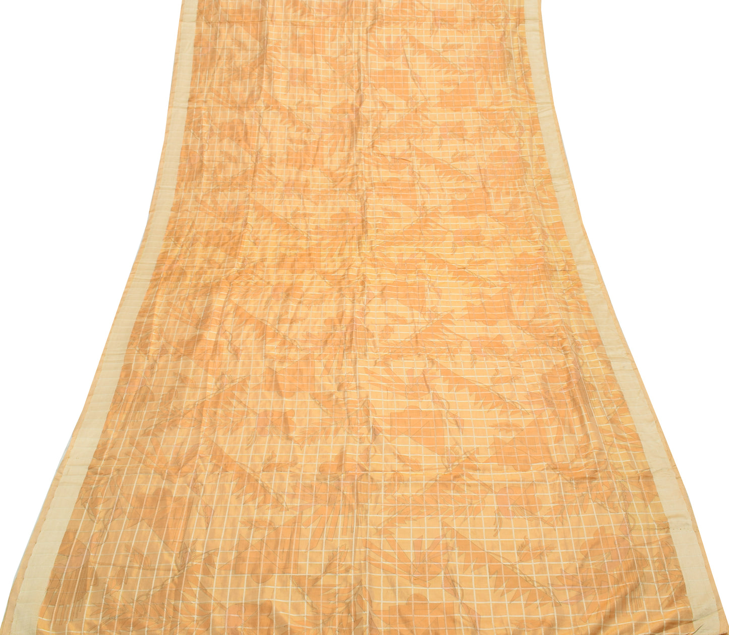 Sushila Vintage Indian Saree 100% Pure Silk Printed Soft Craft 5 Yard Fabric