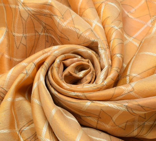 Sushila Vintage Indian Saree 100% Pure Silk Printed Soft Craft 5 Yard Fabric