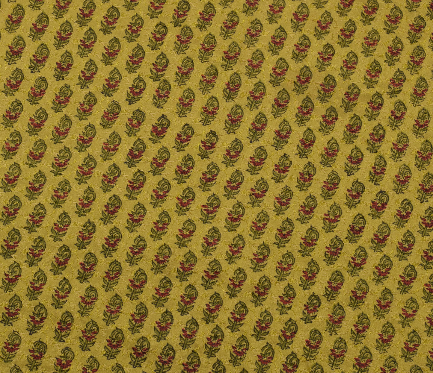Sushila Vintage Green Saree 100% Pure Silk Printed Floral Soft Craft Fabric