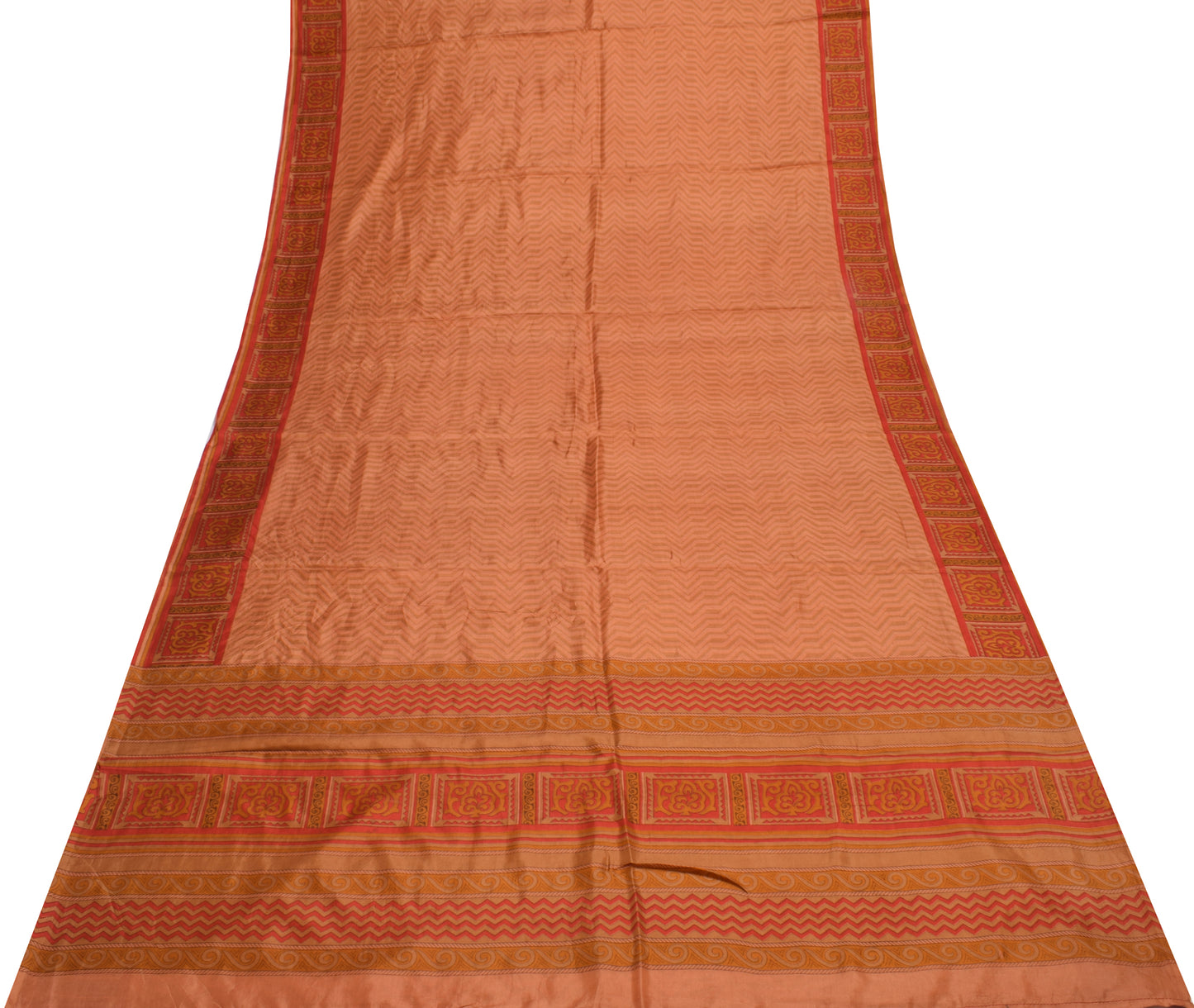 Sushila Vintage Indian Saree 100% Pure Silk Printed Soft Craft 5 Yard Fabric