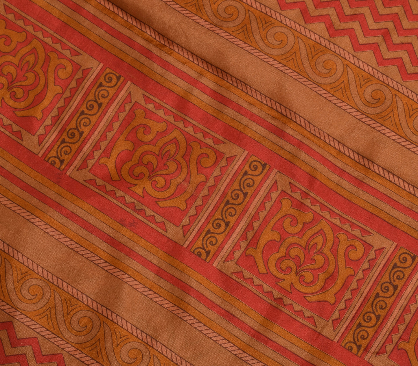 Sushila Vintage Indian Saree 100% Pure Silk Printed Soft Craft 5 Yard Fabric