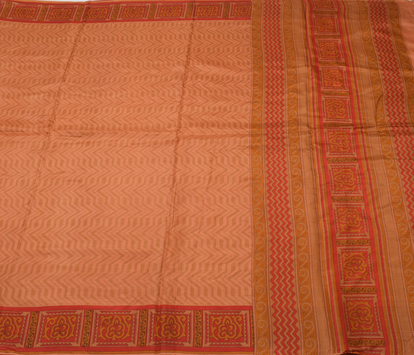 Sushila Vintage Indian Saree 100% Pure Silk Printed Soft Craft 5 Yard Fabric
