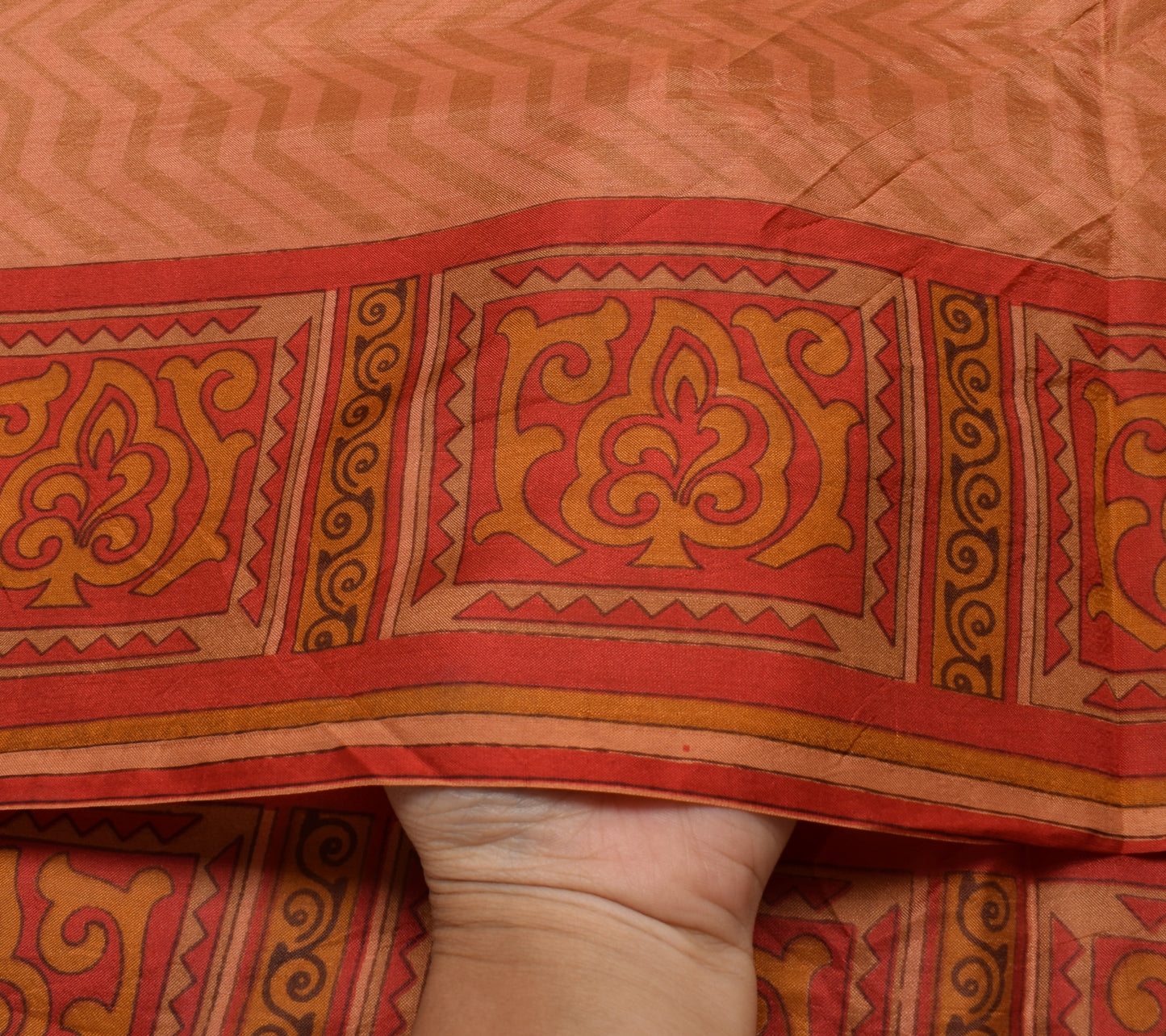 Sushila Vintage Indian Saree 100% Pure Silk Printed Soft Craft 5 Yard Fabric