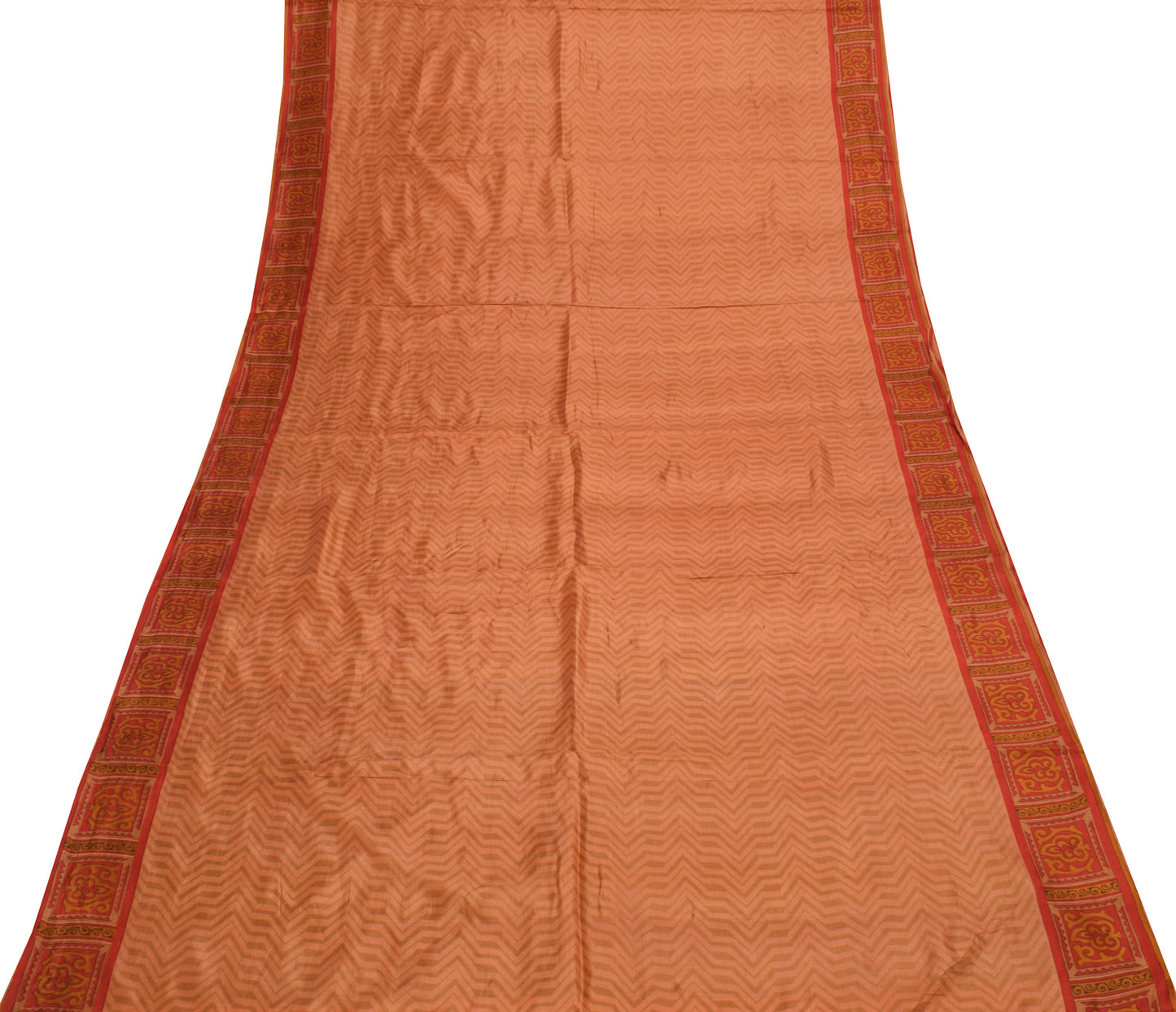 Sushila Vintage Indian Saree 100% Pure Silk Printed Soft Craft 5 Yard Fabric