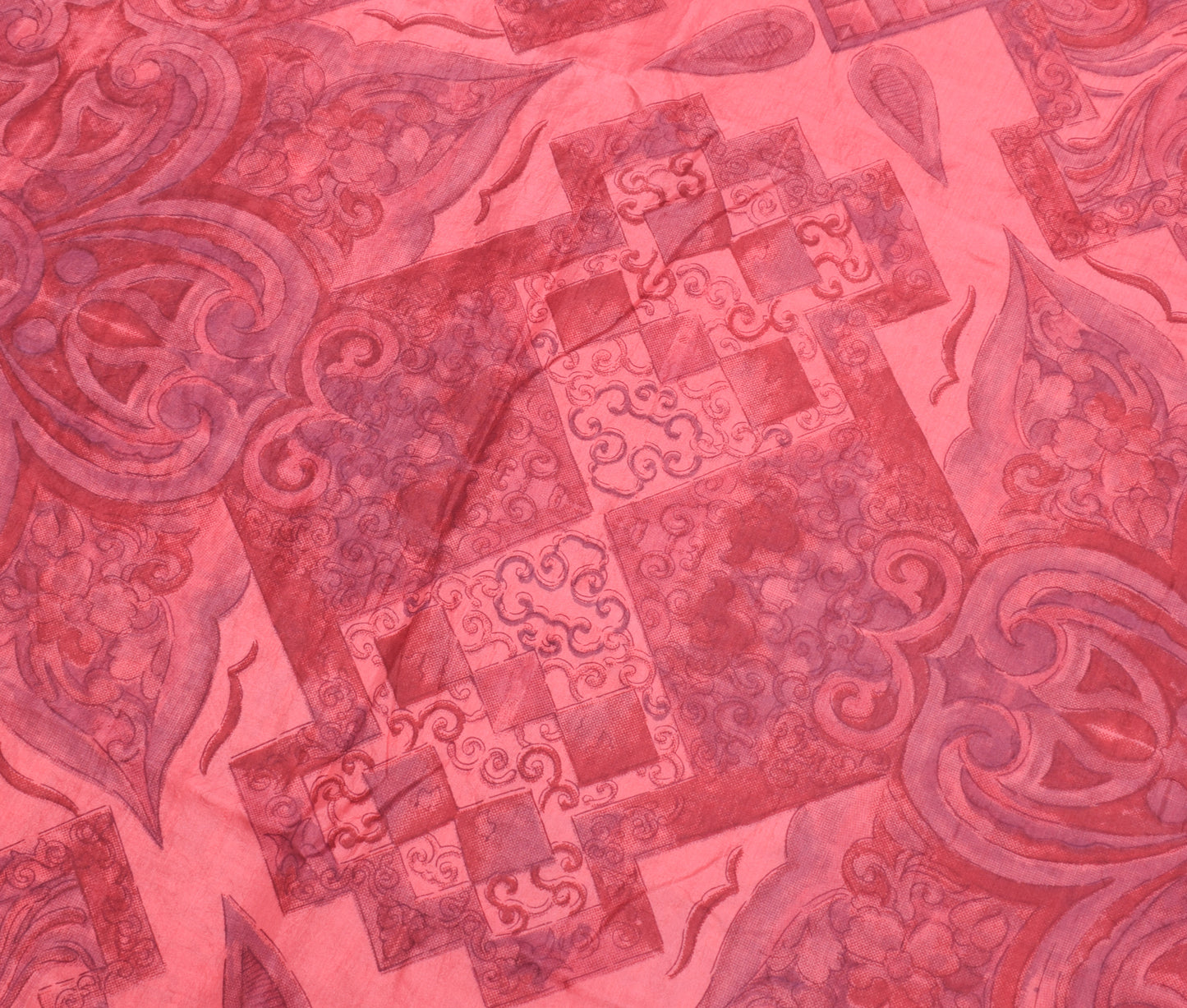 Sushila Vintage Indian Saree 100% Pure Silk Printed Soft Craft 5 Yard Fabric
