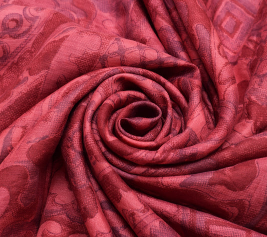 Sushila Vintage Indian Saree 100% Pure Silk Printed Soft Craft 5 Yard Fabric