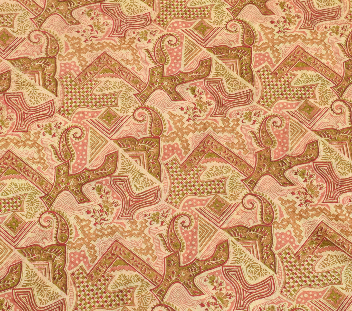 Sushila Vintage Indian Saree 100% Pure Silk Printed Soft Craft 5 Yard Fabric