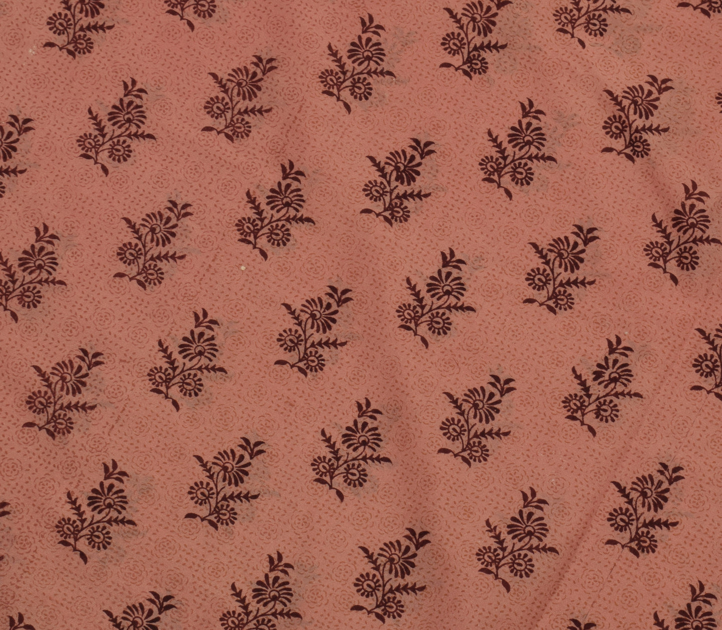 Sushila Vintage Peach Saree Blend Silk Printed Floral Soft Craft 5 Yard Fabric