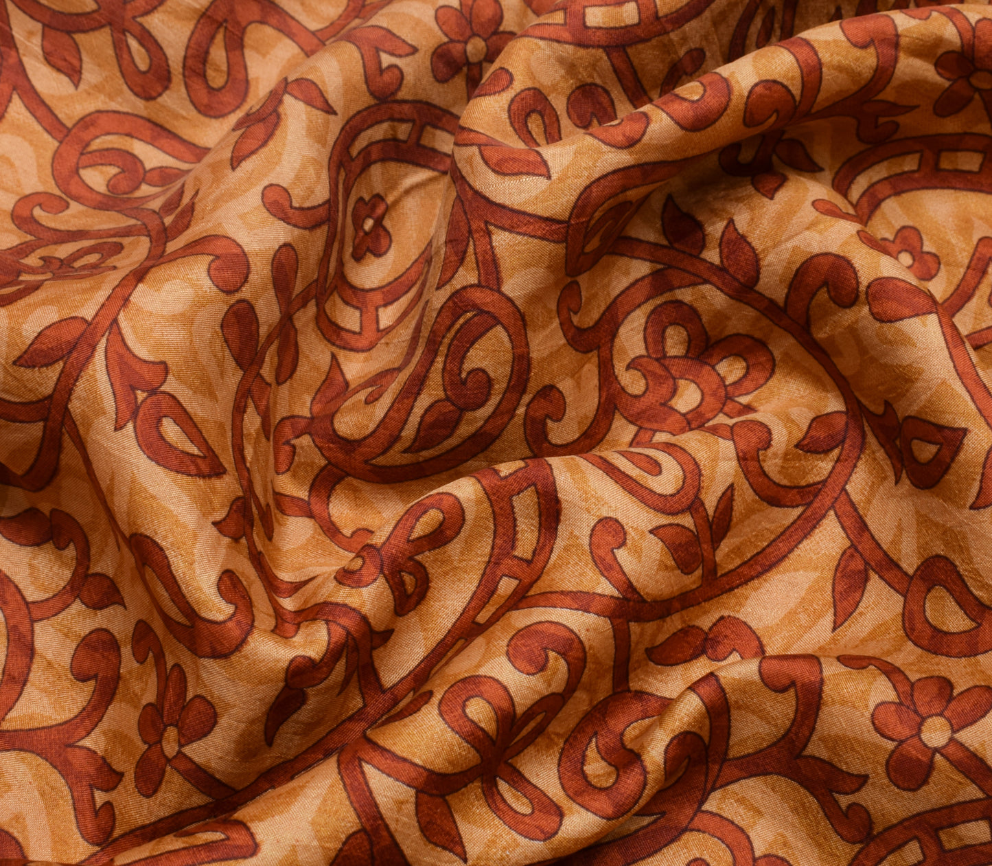 Sushila Vintage Indian Saree 100% Pure Silk Printed & Woven Soft Craft Fabric