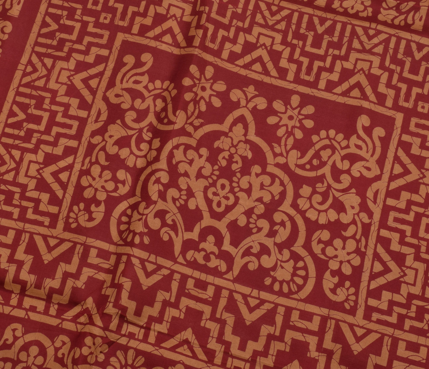 Sushila Vintage Indian Saree 100% Pure Silk Printed 5 Yard Soft Craft Fabric