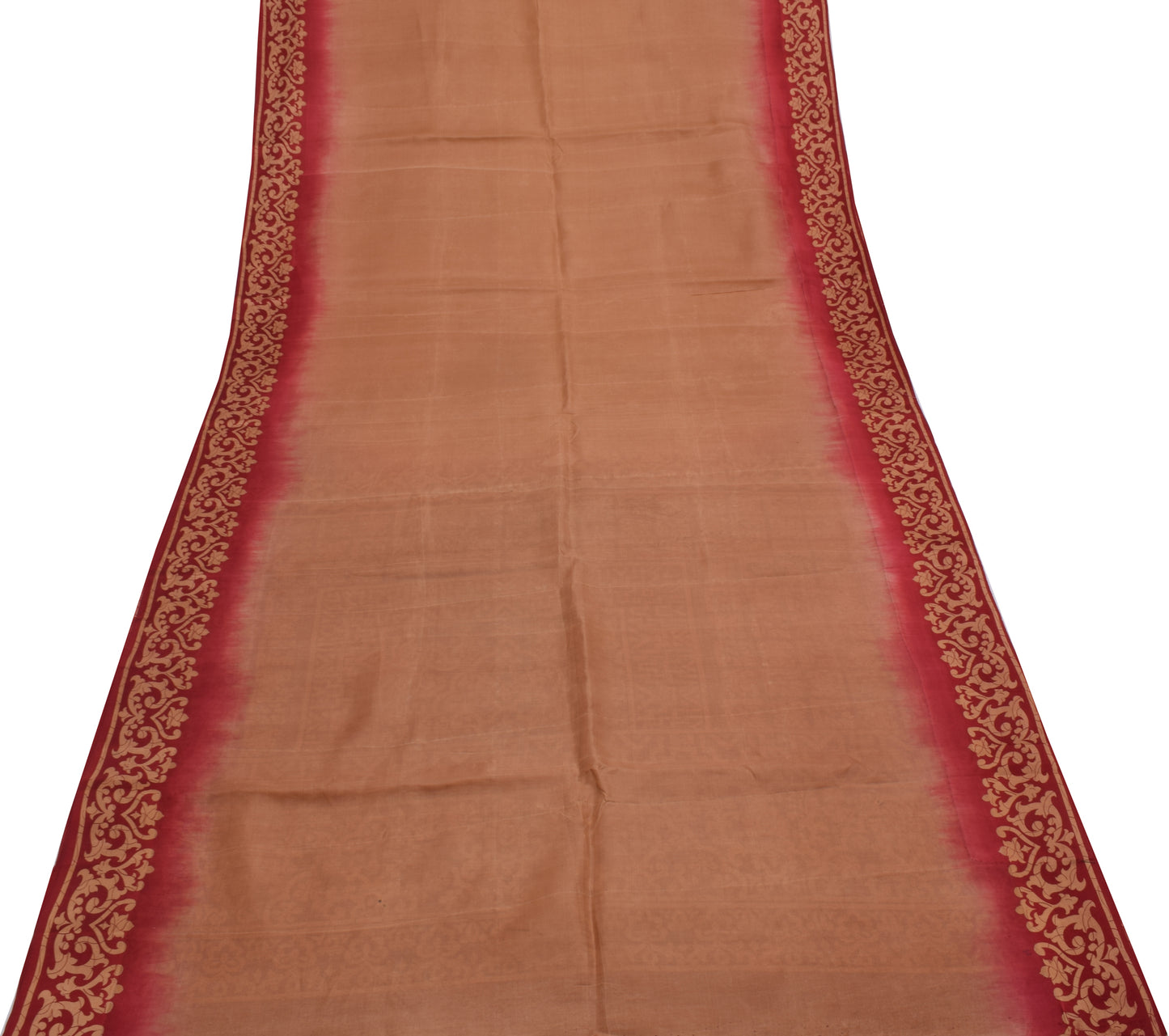 Sushila Vintage Indian Saree 100% Pure Silk Printed 5 Yard Soft Craft Fabric