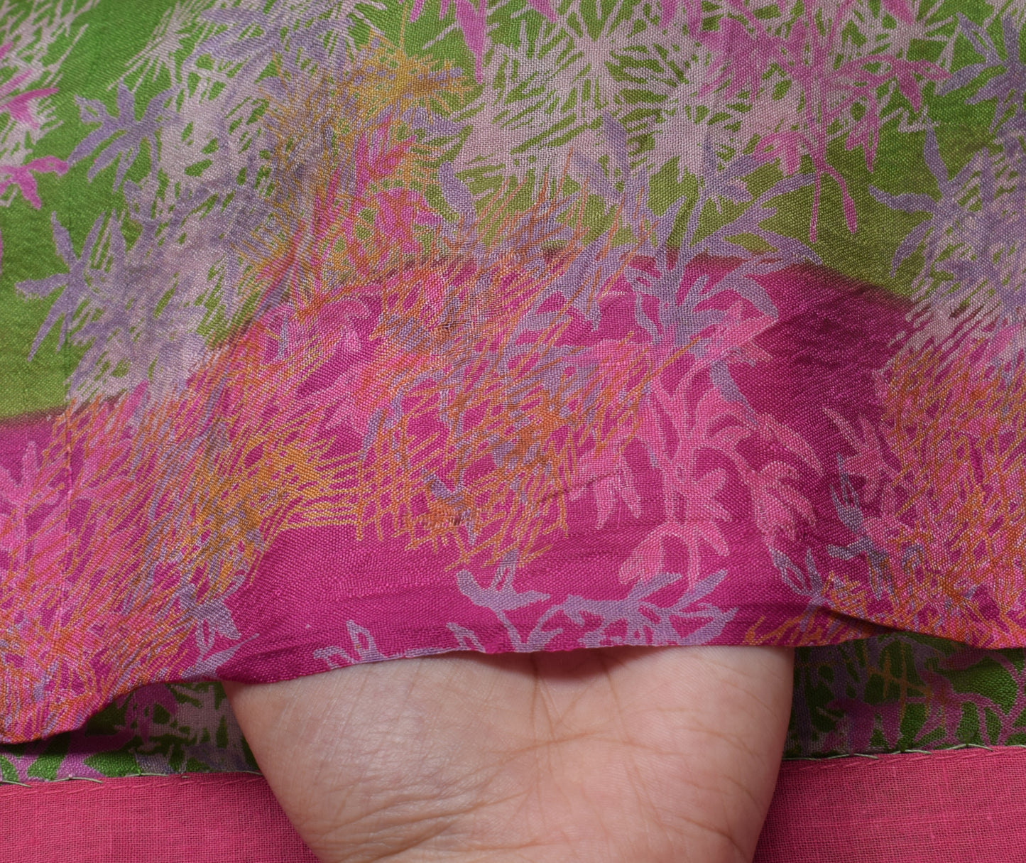 Sushila Vintage Green Indian Saree 100% Pure Silk Printed Soft Craft Fabric