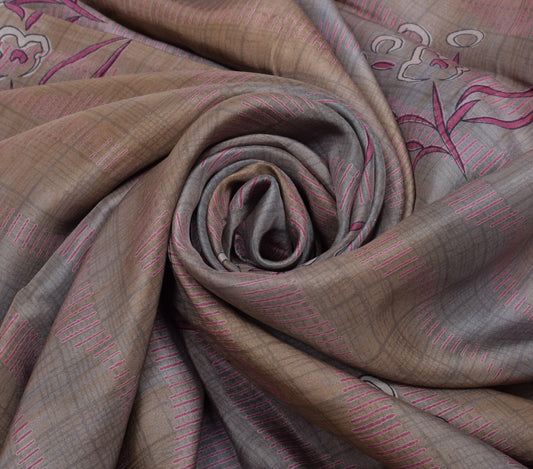 Sushila Vintage Multi-Color Saree Pure Silk Printed Floral Soft Craft Fabric