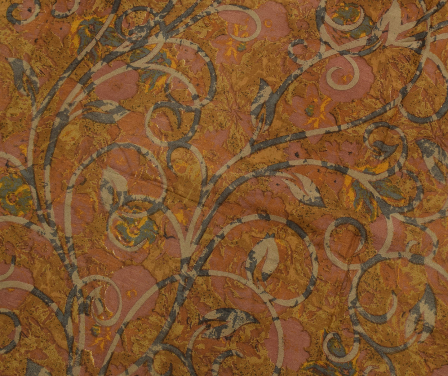 Sushila Vintage Indian Saree 100% Pure Silk Printed Floral Soft Craft Fabric