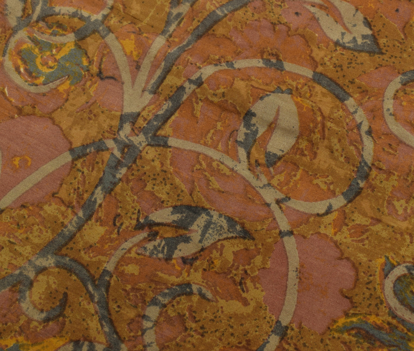 Sushila Vintage Indian Saree 100% Pure Silk Printed Floral Soft Craft Fabric