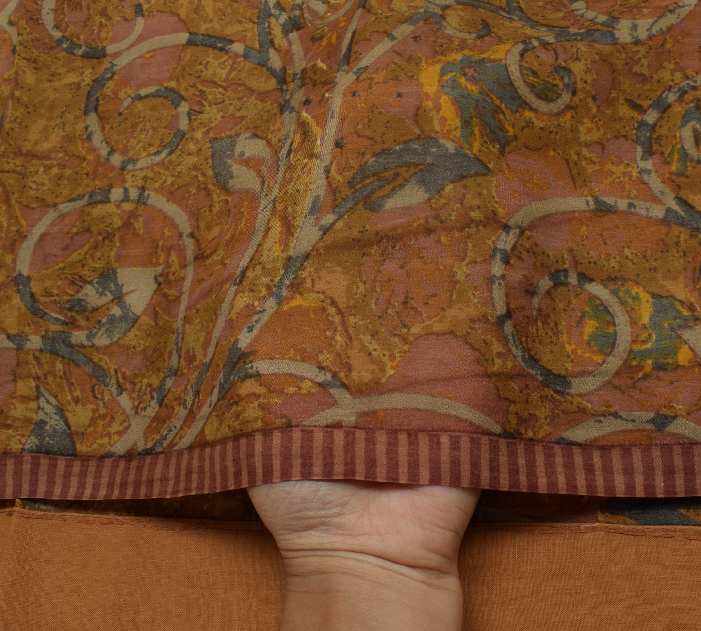 Sushila Vintage Indian Saree 100% Pure Silk Printed Floral Soft Craft Fabric