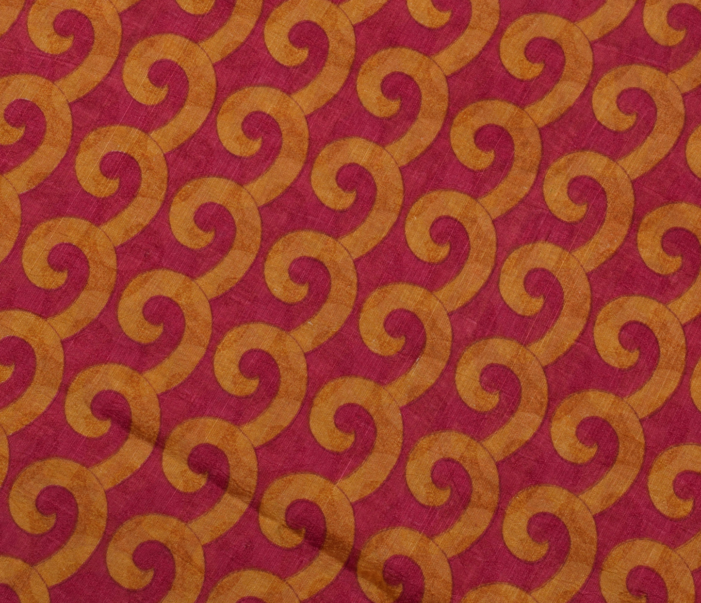 Sushila Vintage Dark Pink Saree 100% Pure Silk Printed Craft 5 Yard Fabric