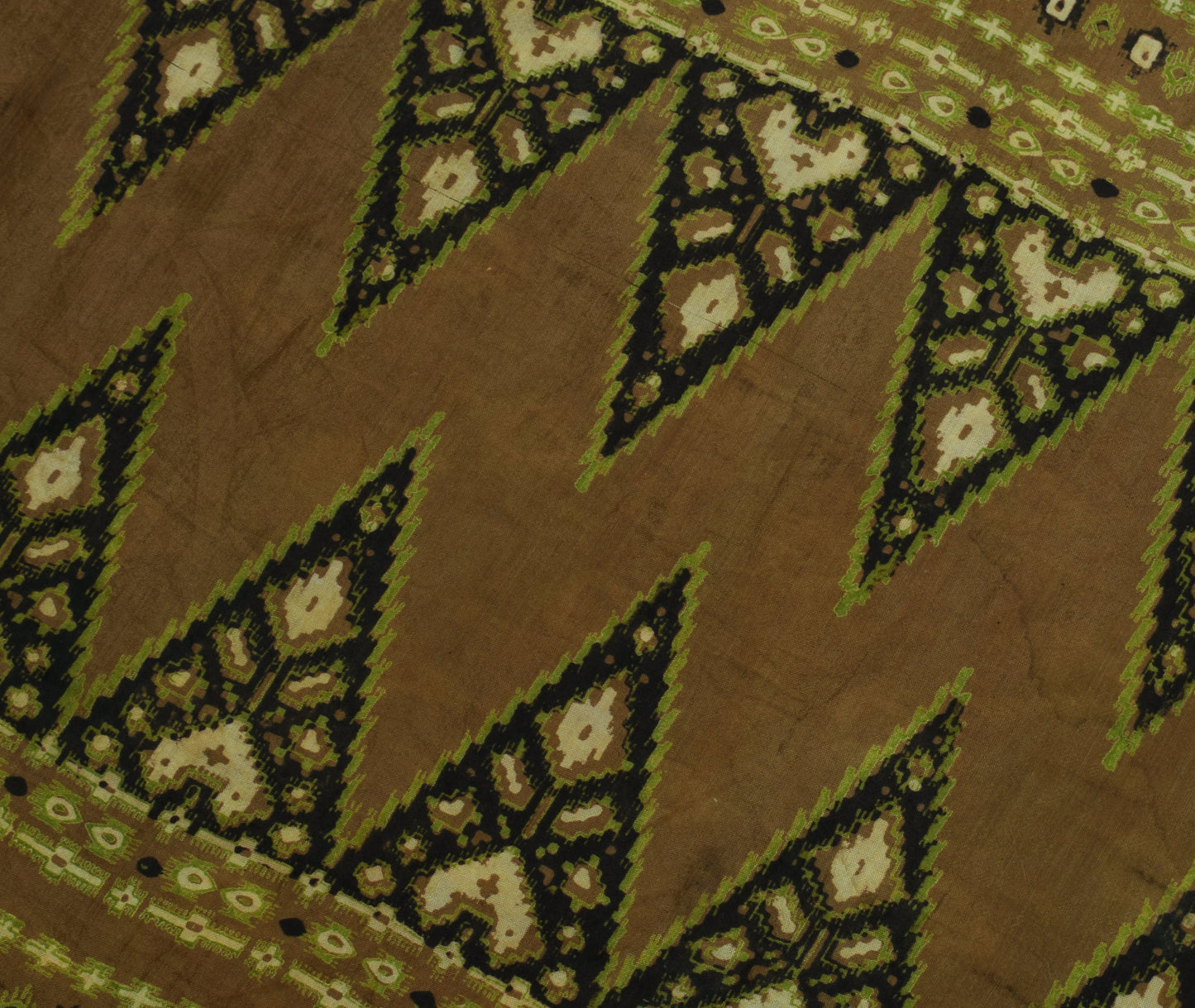 Sushila Vintage Brown Saree 100% Pure Cotton Printed 5 Yard Soft Craft Fabric