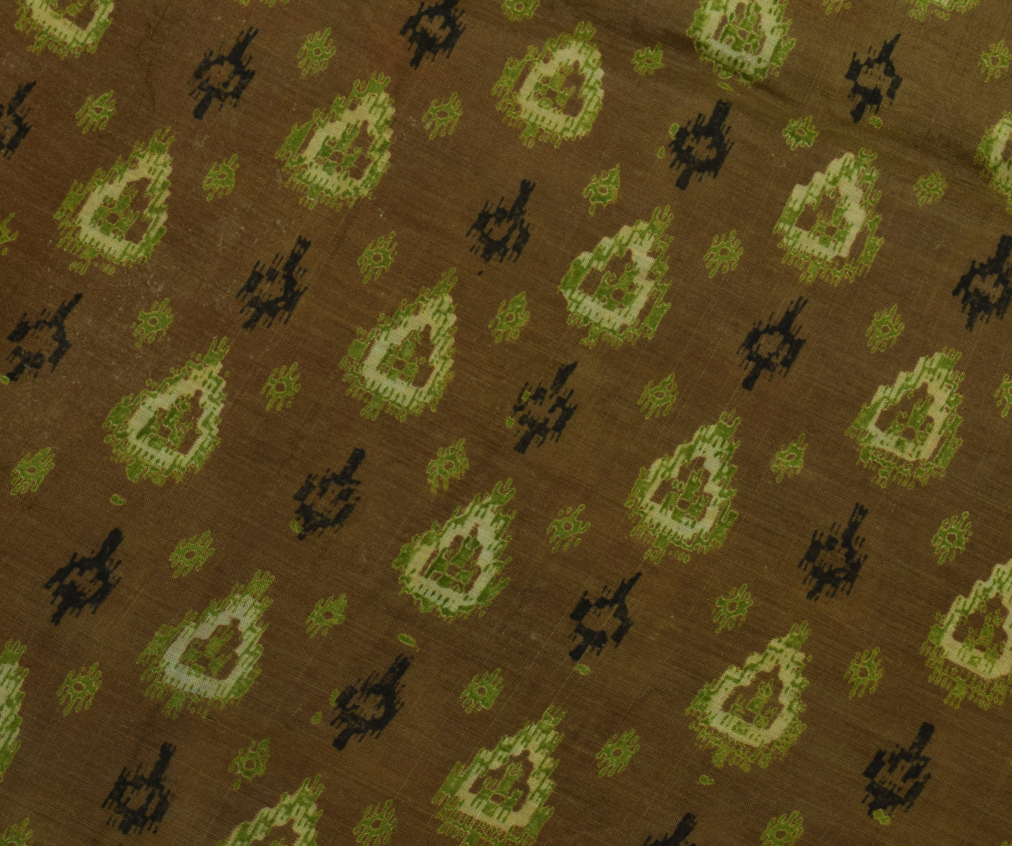 Sushila Vintage Brown Saree 100% Pure Cotton Printed 5 Yard Soft Craft Fabric