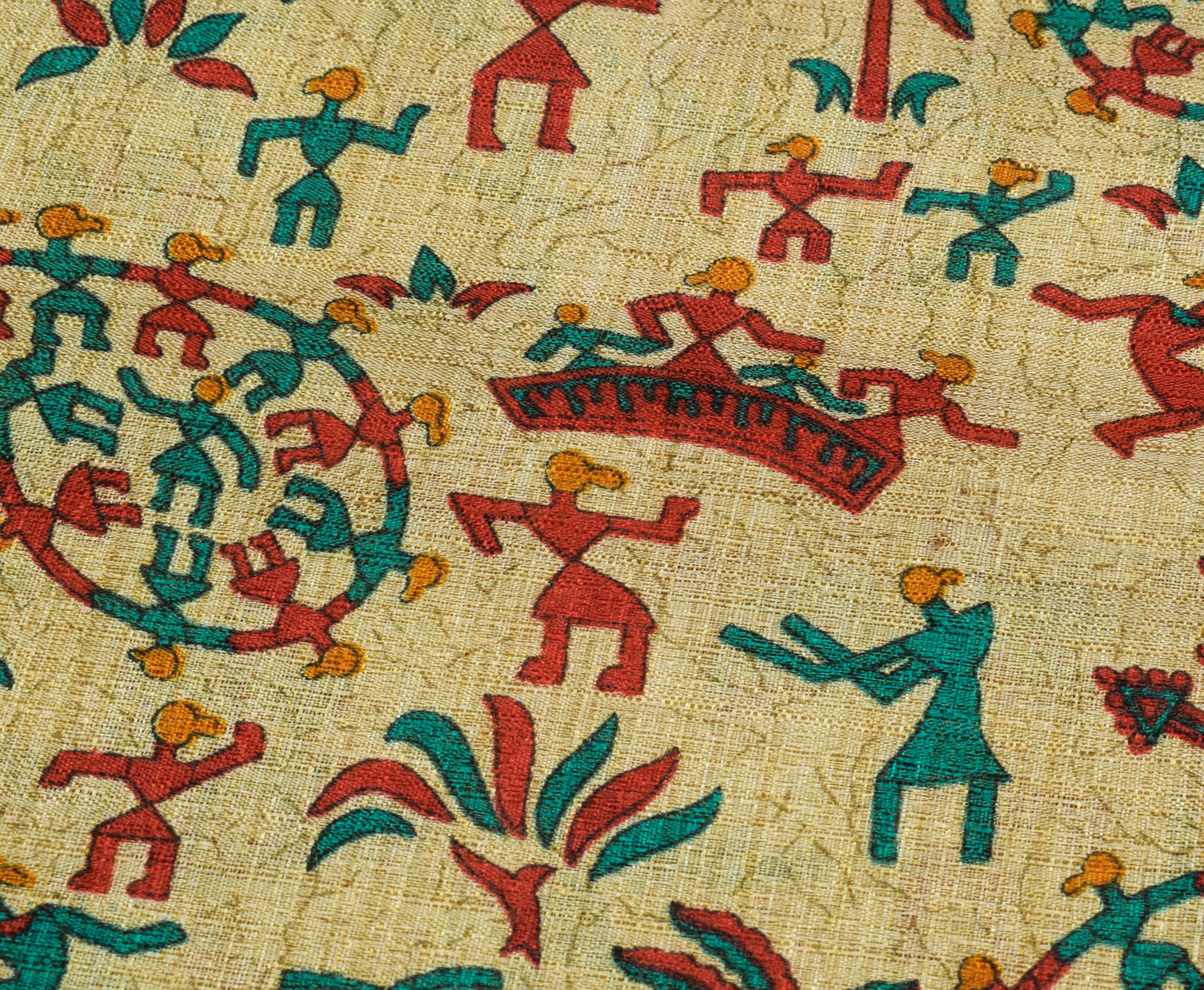 Sushila Vintage Light Brown Saree Blend Silk Printed Soft Craft 5 Yard Fabric